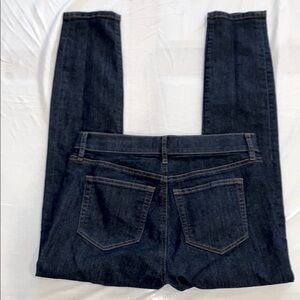 LOFT Women’s size 4/27 Petite Skinny Dark Blue Jeans with Brass Button. NWOT